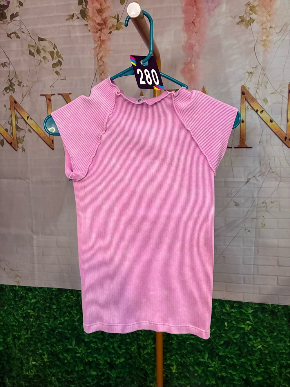Zenana Pink Ribbed Cap-Sleeve Top